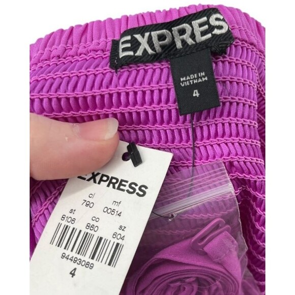 Express Dress Women's Size 4 Purple Strapless Ruched Barbiecore NEW - Picture 4 of 6